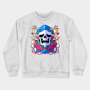 Funny skull face Crewneck Sweatshirt